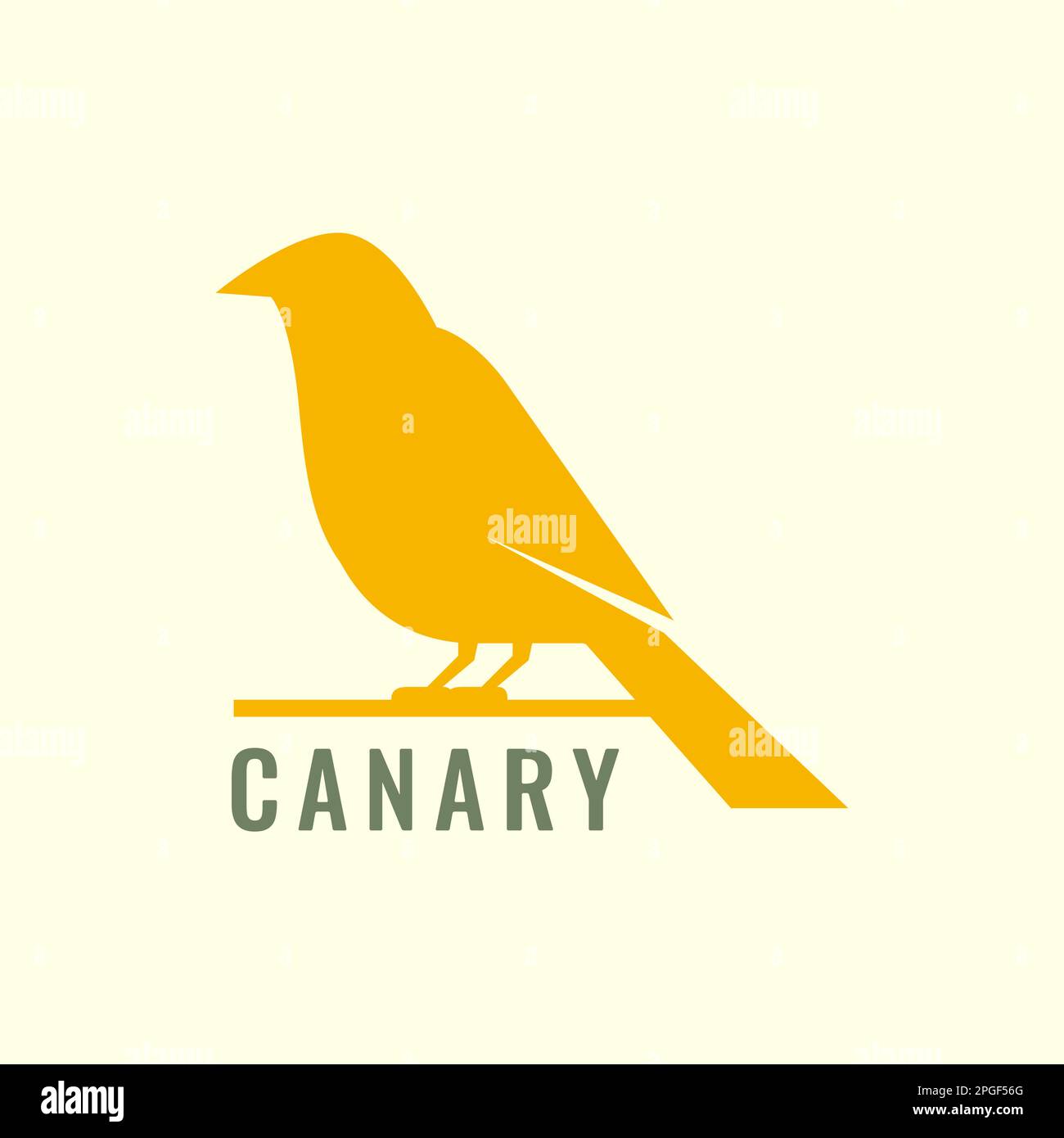 oiseau perchée chantant forêt canari isolé moderne logo design vecteur Illustration de Vecteur