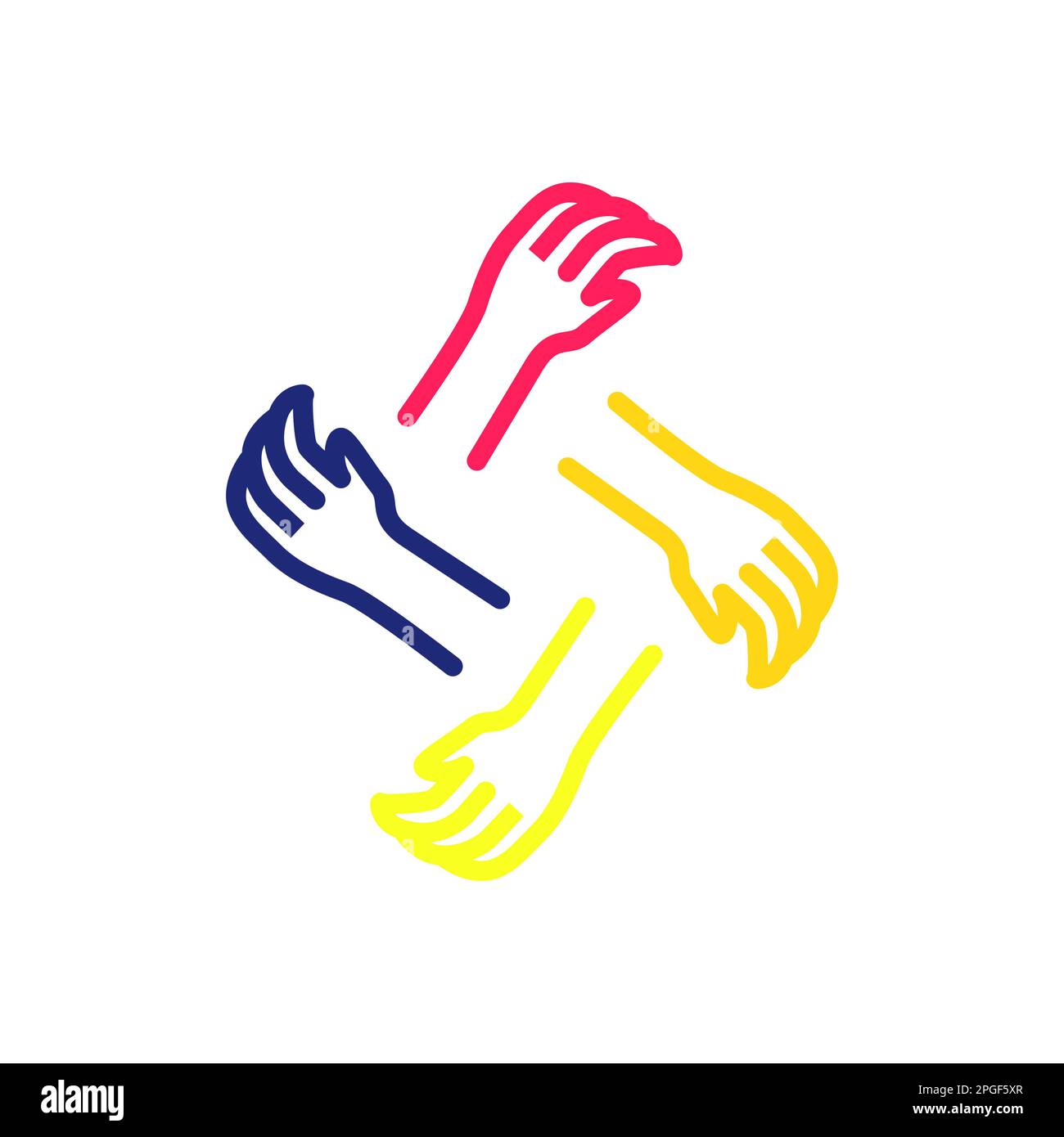 mains connect communauté groupe équipe à but non lucratif coloré abstrait moderne logo design vecteur Illustration de Vecteur