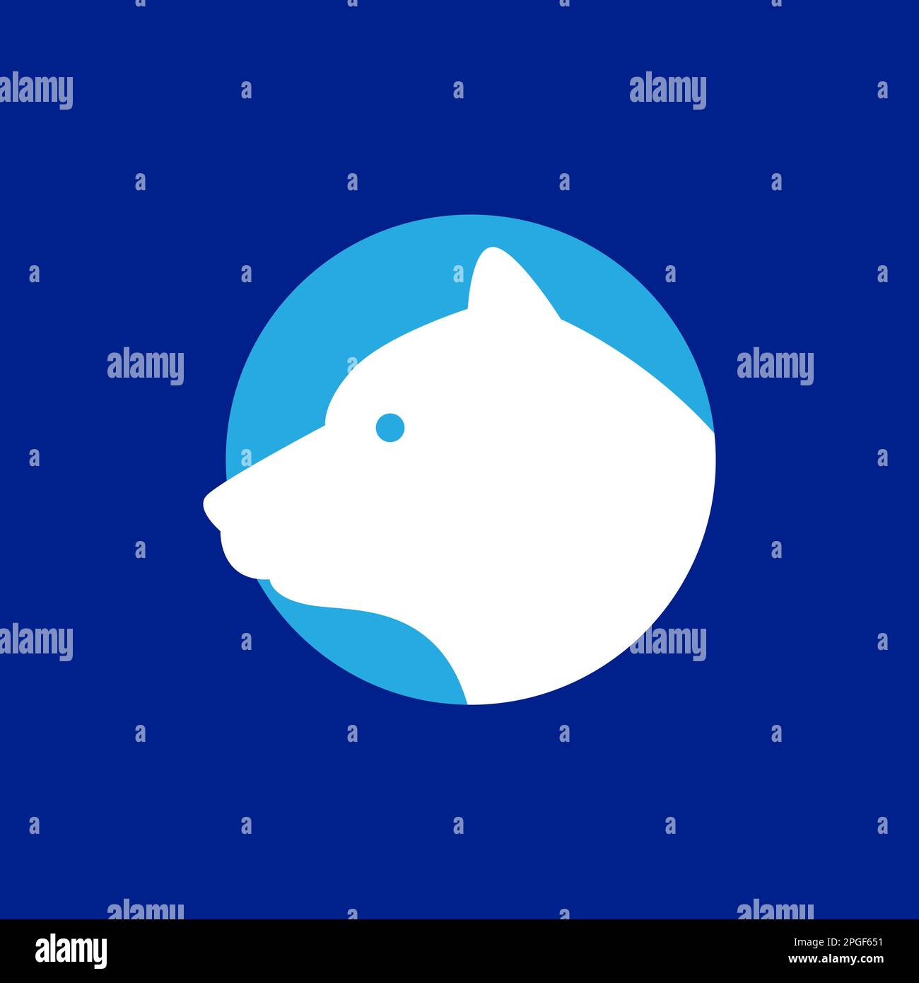 faune animal bête polaire ours regardant iceberg cercle moderne abstrait logo design vecteur Illustration de Vecteur