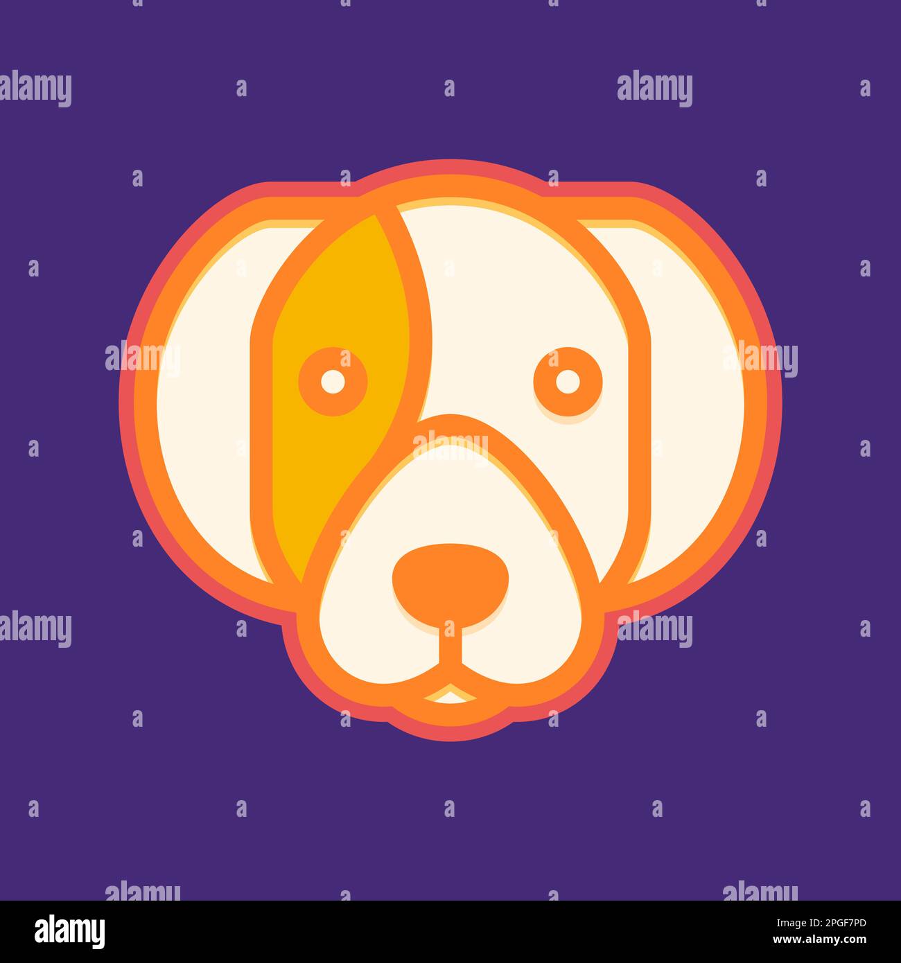 animaux animaux animaux tête chien chiot chien canine jack russell terrier coloré mascotte mignon logo design vecteur Illustration de Vecteur