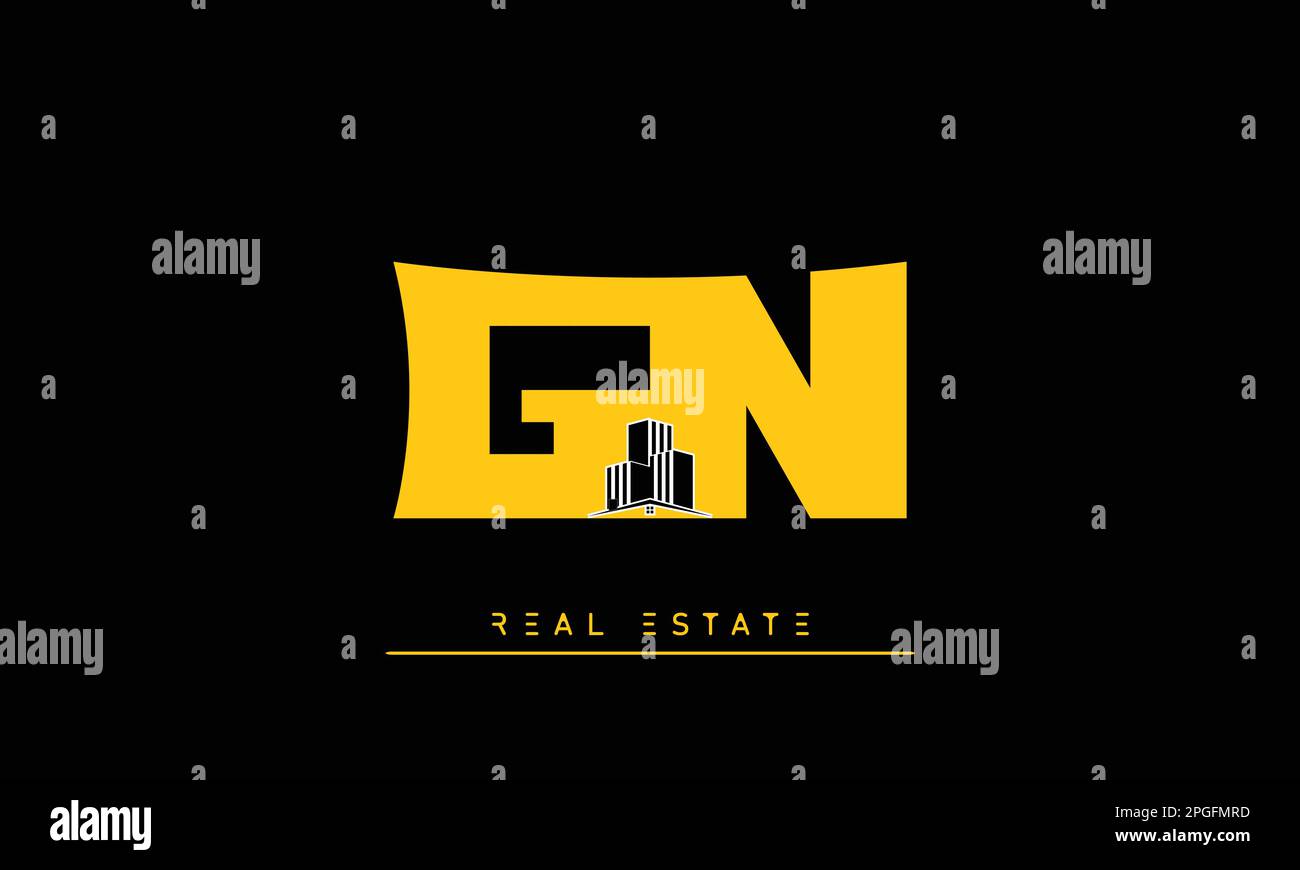Lettres immobilières initiales Monogram logo GN , NG Illustration de Vecteur