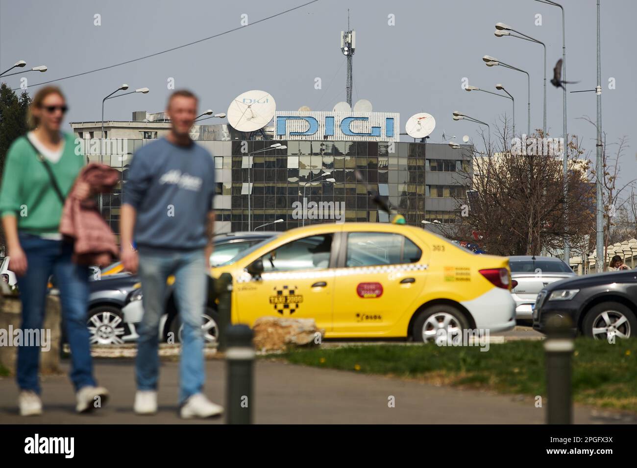 Bucarest, Roumanie - 21 mars 2023: Siège de Digi Communications România à Bucarest. Cette image est destinée à un usage éditorial uniquement. Banque D'Images