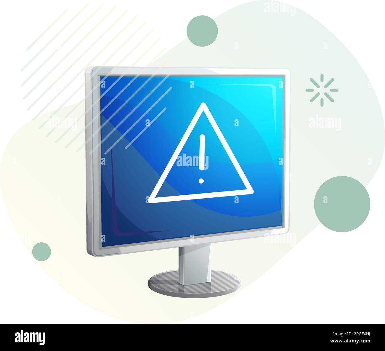 Erreur PC avec le signe d'alerte - icône en tant que fichier EPS 10 Illustration de Vecteur