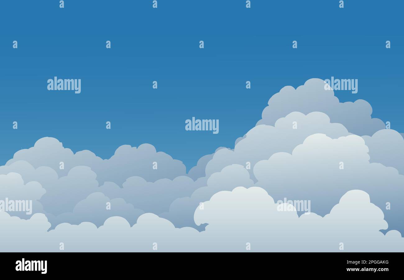 Fond de Ciel bleu et nuages Illustration de Vecteur