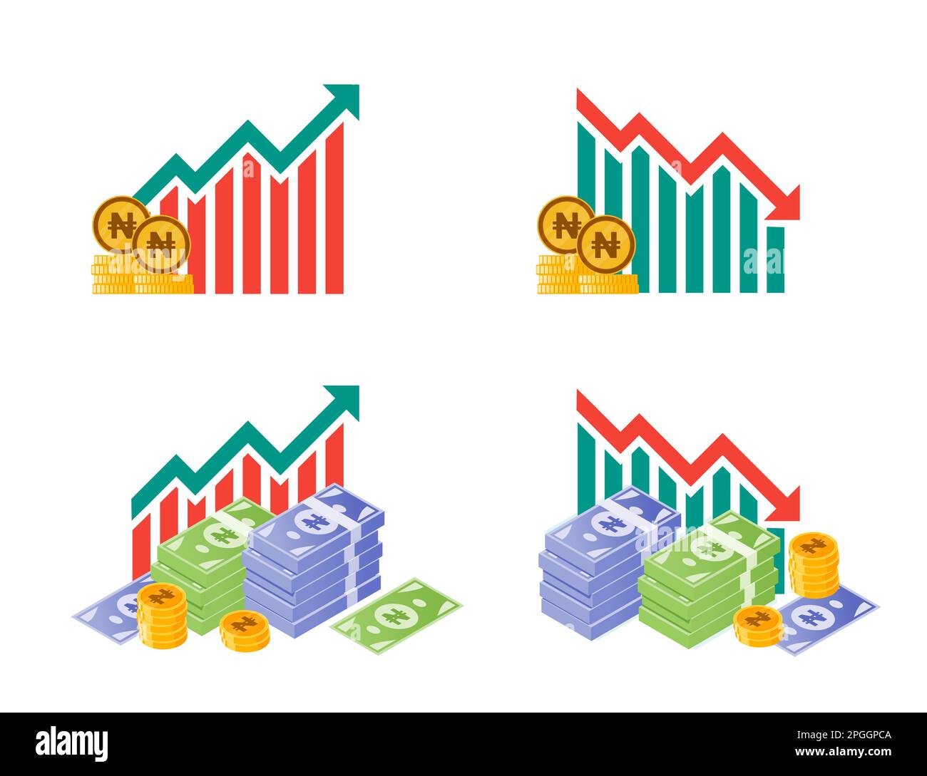 Illustrations de la fluctuation monétaire de Naira au Nigeria Illustration de Vecteur