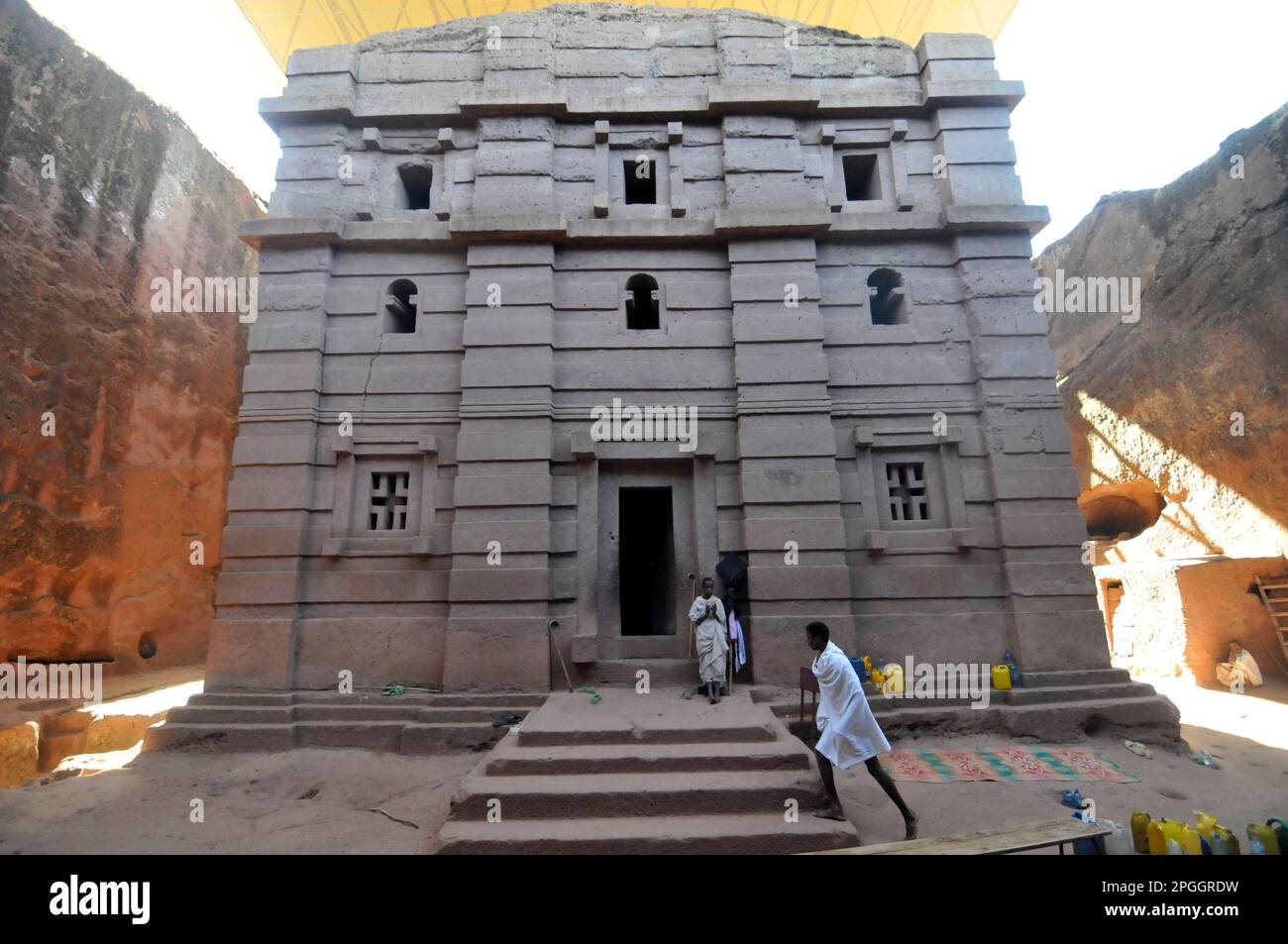 Église de Bete Amanuel à Lalibela, en Éthiopie. Banque D'Images