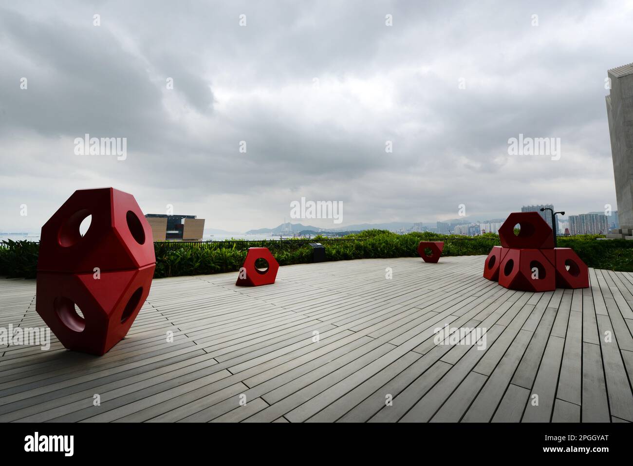 Le jardin sur le toit du M+ Museum à Hong Kong. Banque D'Images