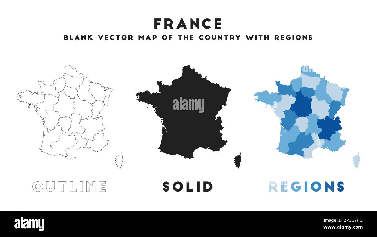 Carte de France. Frontières de la France pour votre infographie. Forme ...
