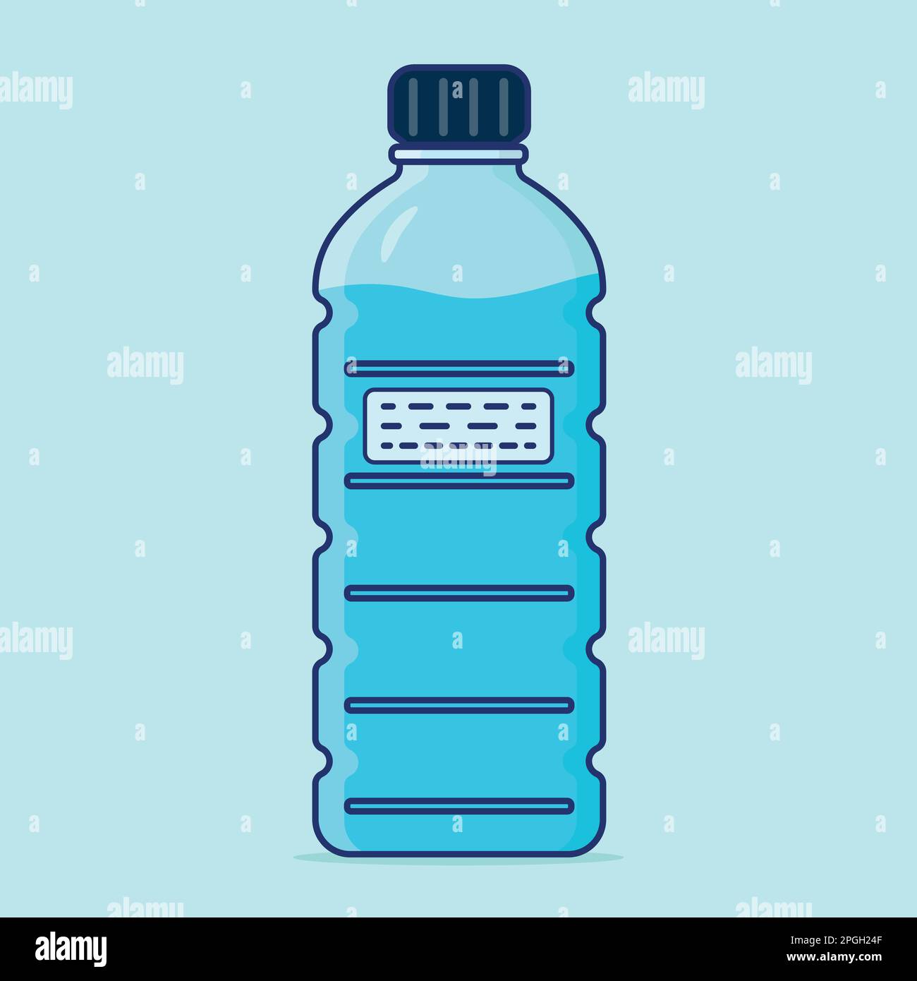 Bouteille d'eau avec illustration de vecteur d'eau, boisson de bouteille d'eau douce et bouteille d'eau propre vecteur plat, bouteille d'eau potable minérale vecteur plastique Illustration de Vecteur