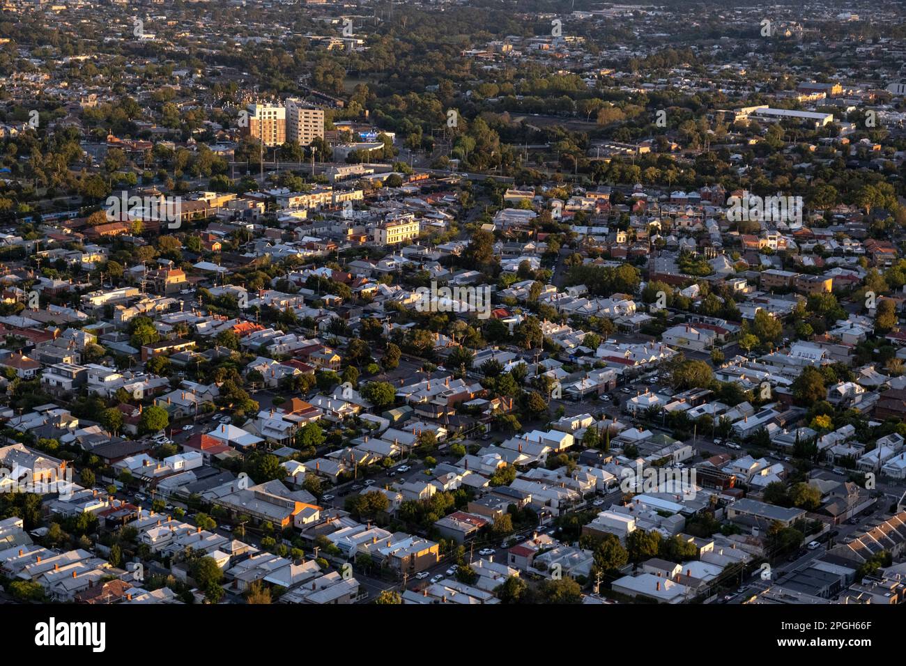 Vue aérienne de la banlieue de Melbourne à Victoria, Australie Banque D'Images
