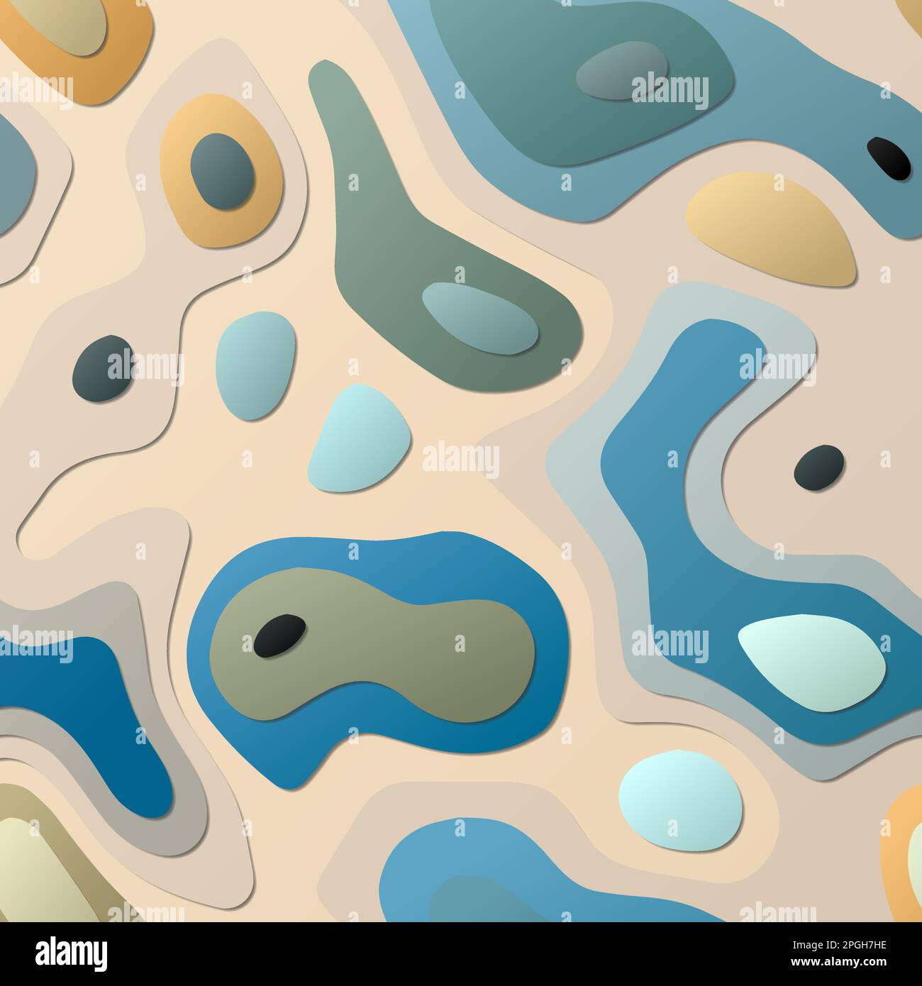 Couches abstraites colorées. Fond de style PaperCut. Formes de topographie 3D vibrantes. Étonnante bannière, affiche, brochure, modèle, conception de flyer. Illustration de Vecteur