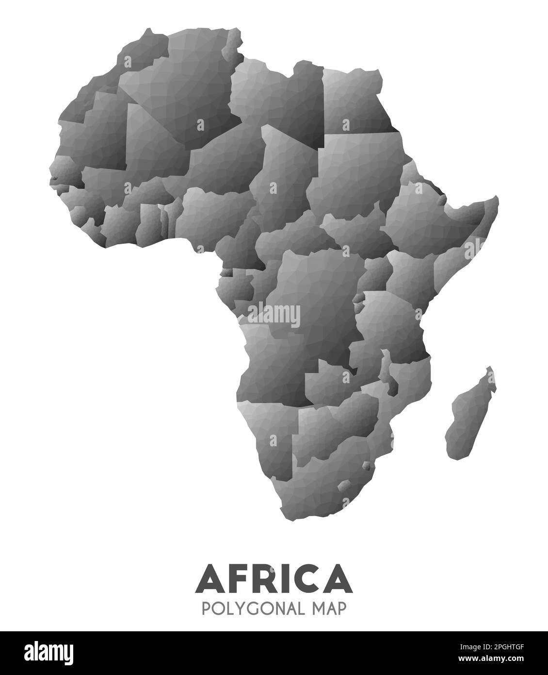Carte de l'Afrique. Carte continentale de style poly bas réel. Illustration vectorielle vivante. Illustration de Vecteur