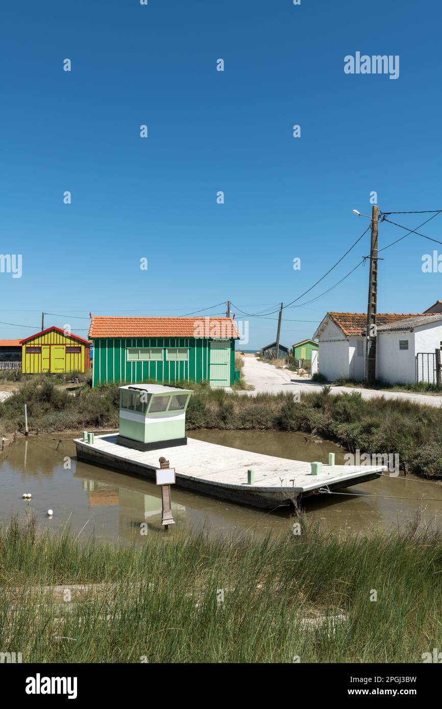 Île d'Oléron (Charente-Maritime, France). Huttes d'huîtres à fort Royer Banque D'Images