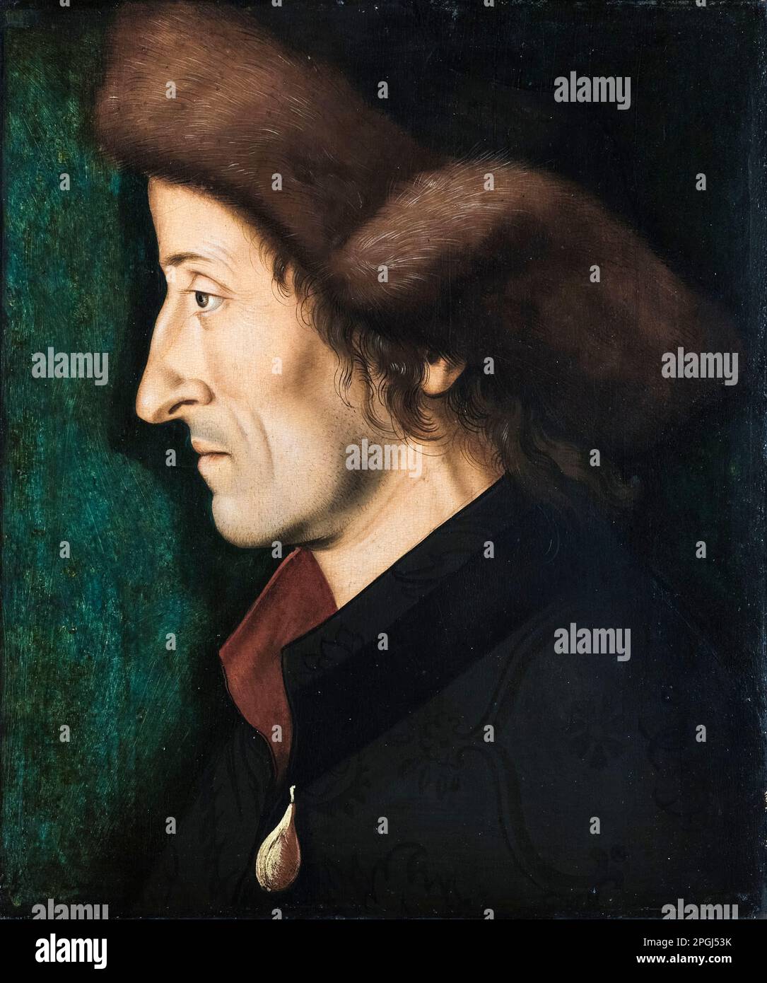 Sebastian Brant (1457/8-1521), humaniste et satiriste allemand, portrait peint à l'huile sur bois par Hans Burgkmair The Elder, 1508 Banque D'Images