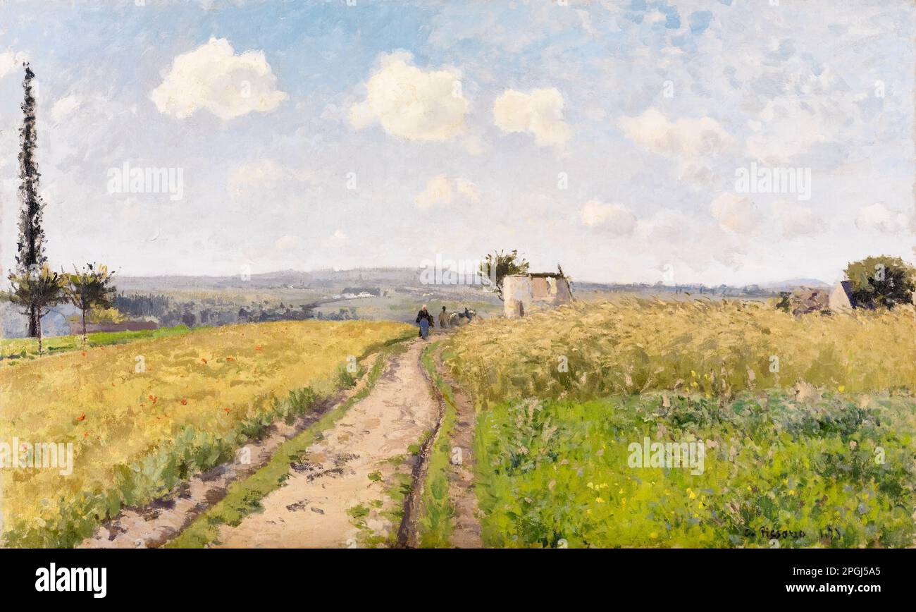 Camille Pissarro, matin de juin à Pontoise, peinture de paysage à l'huile sur toile, 1873 Banque D'Images