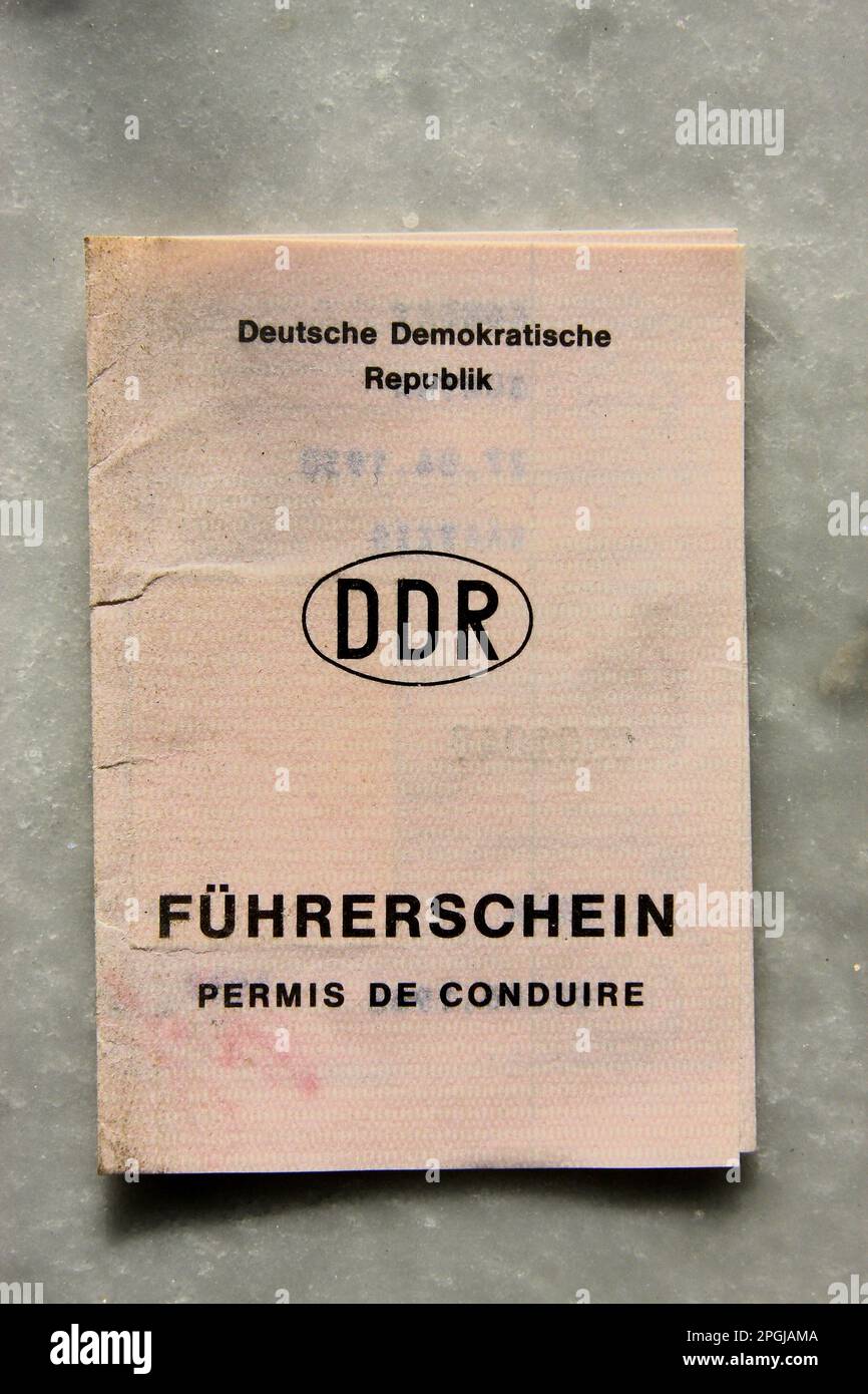Permis de conduire de GDR, Allemagne Banque D'Images