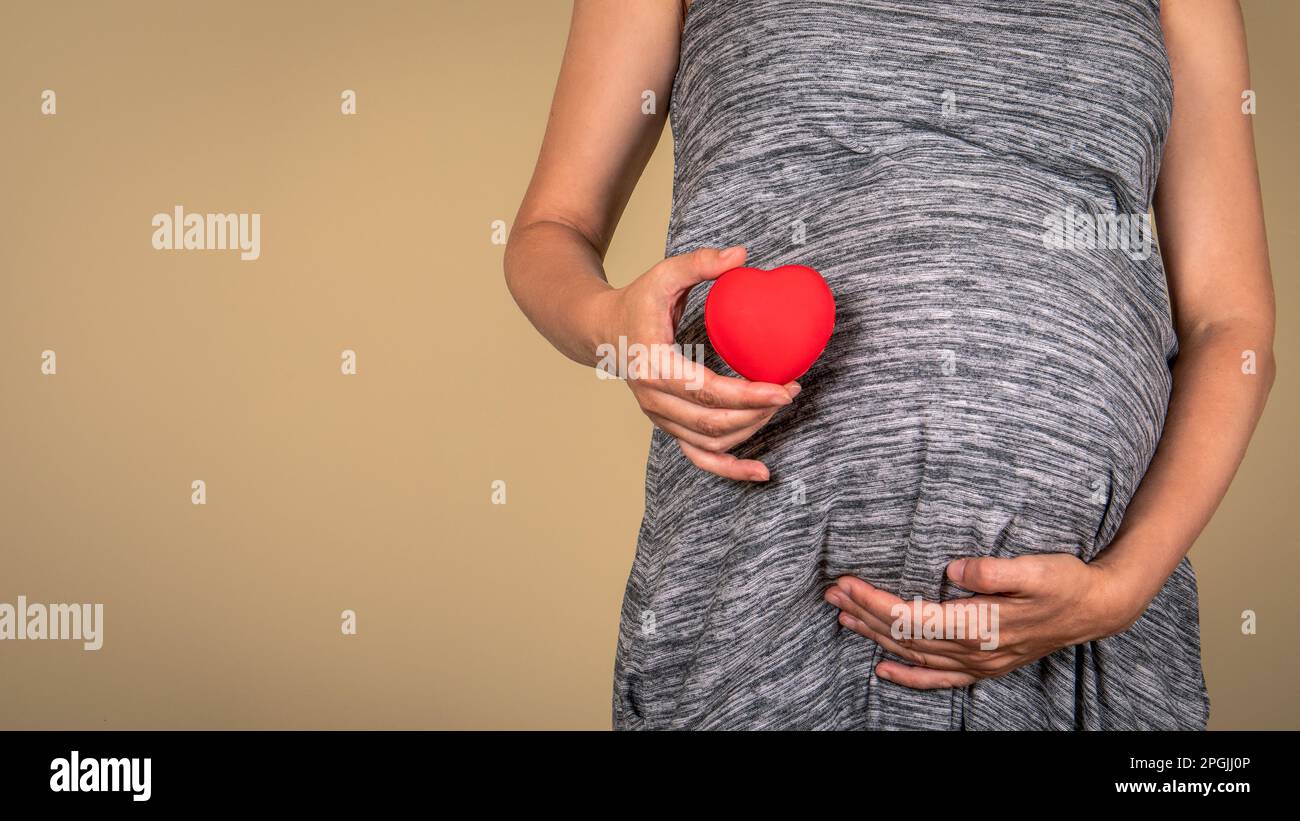 Femme enceinte. Famille, amour, concept de santé des femmes. Copier l'espace. Banque D'Images