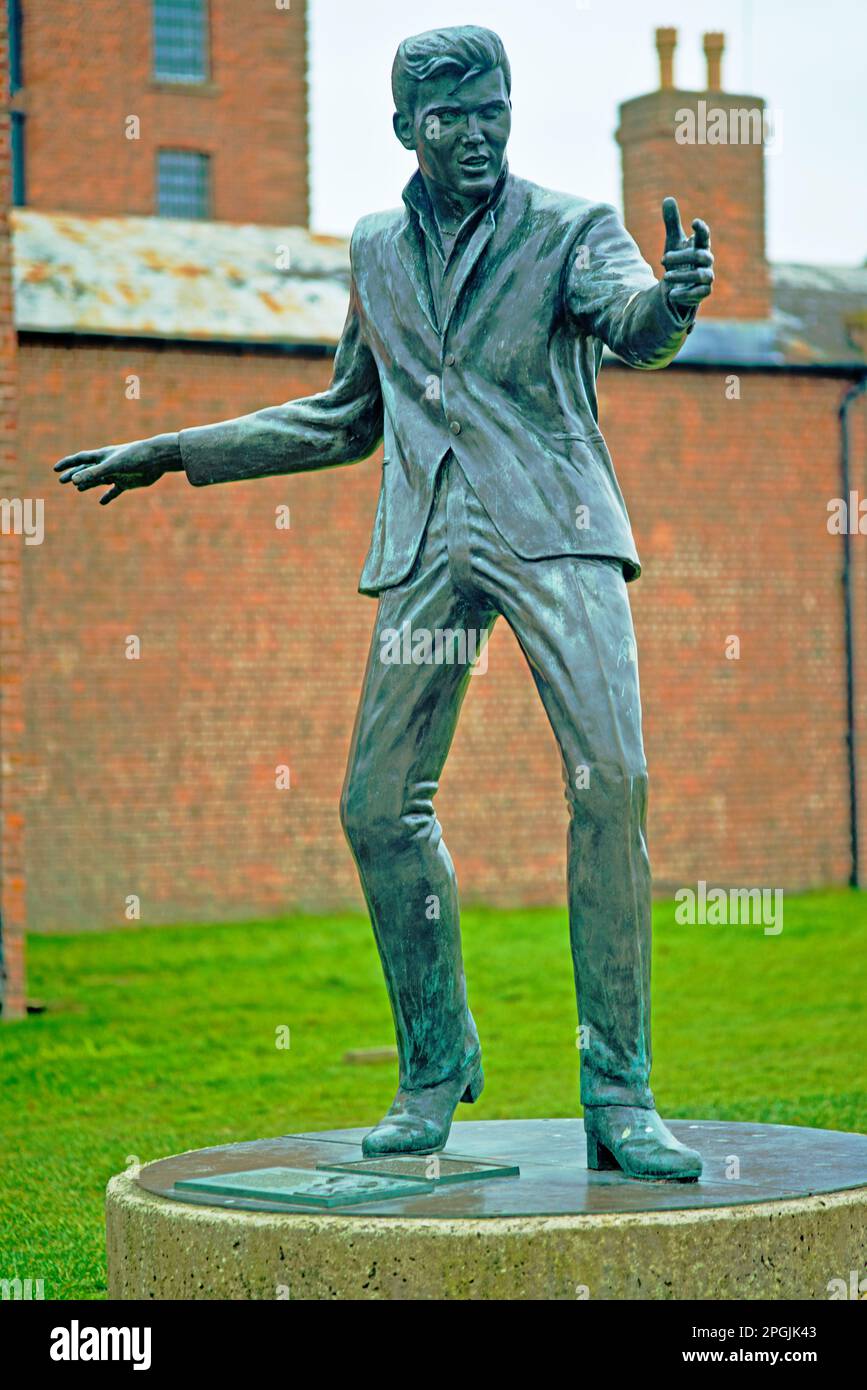 Billy Fury Sculpture, Albert Dock, Liverpool, Merseyside, Angleterre Banque D'Images