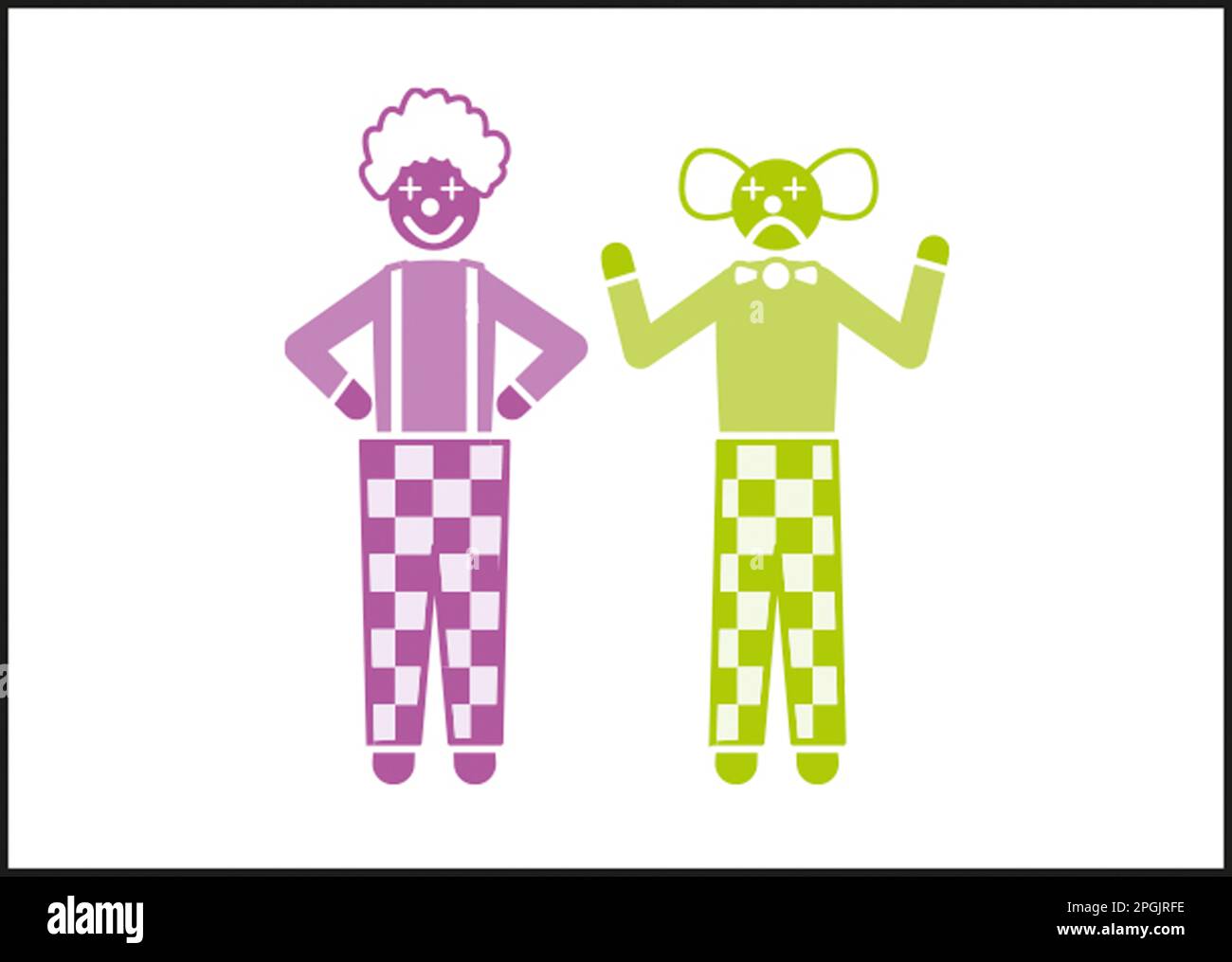 Clown heureux et clown triste Banque D'Images