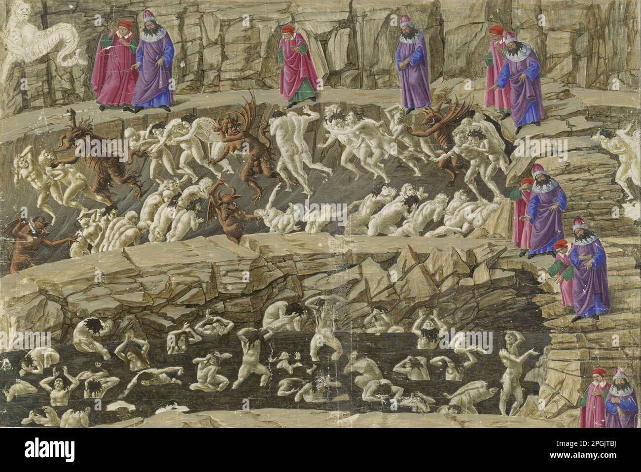 Dessins pour la Divine Comédie de Dante vers 1481-88 par Sandro Botticelli Banque D'Images