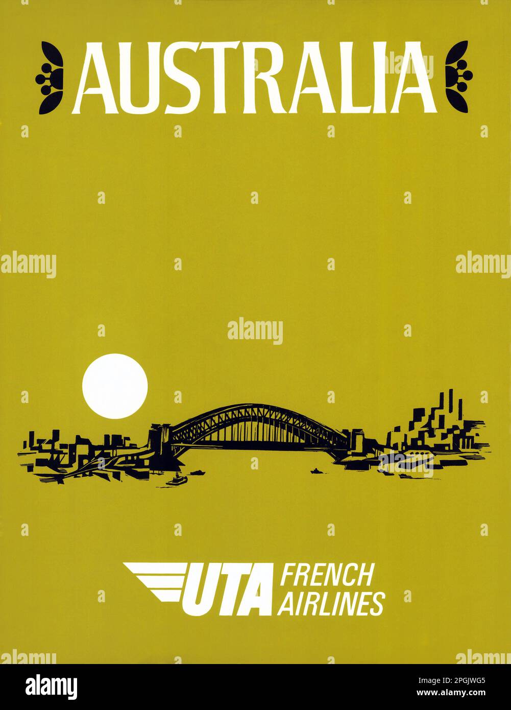 Australie. UTA French Airlines. Artiste inconnu. Publié dans le 1960s en France. Banque D'Images