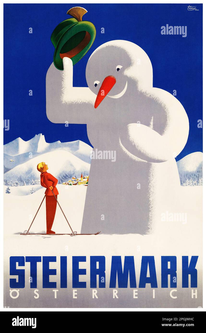 Steiermark. Österreich par Herbert Walter Türk (1925-2018). Affiche publiée en 1951 en Autriche. Banque D'Images
