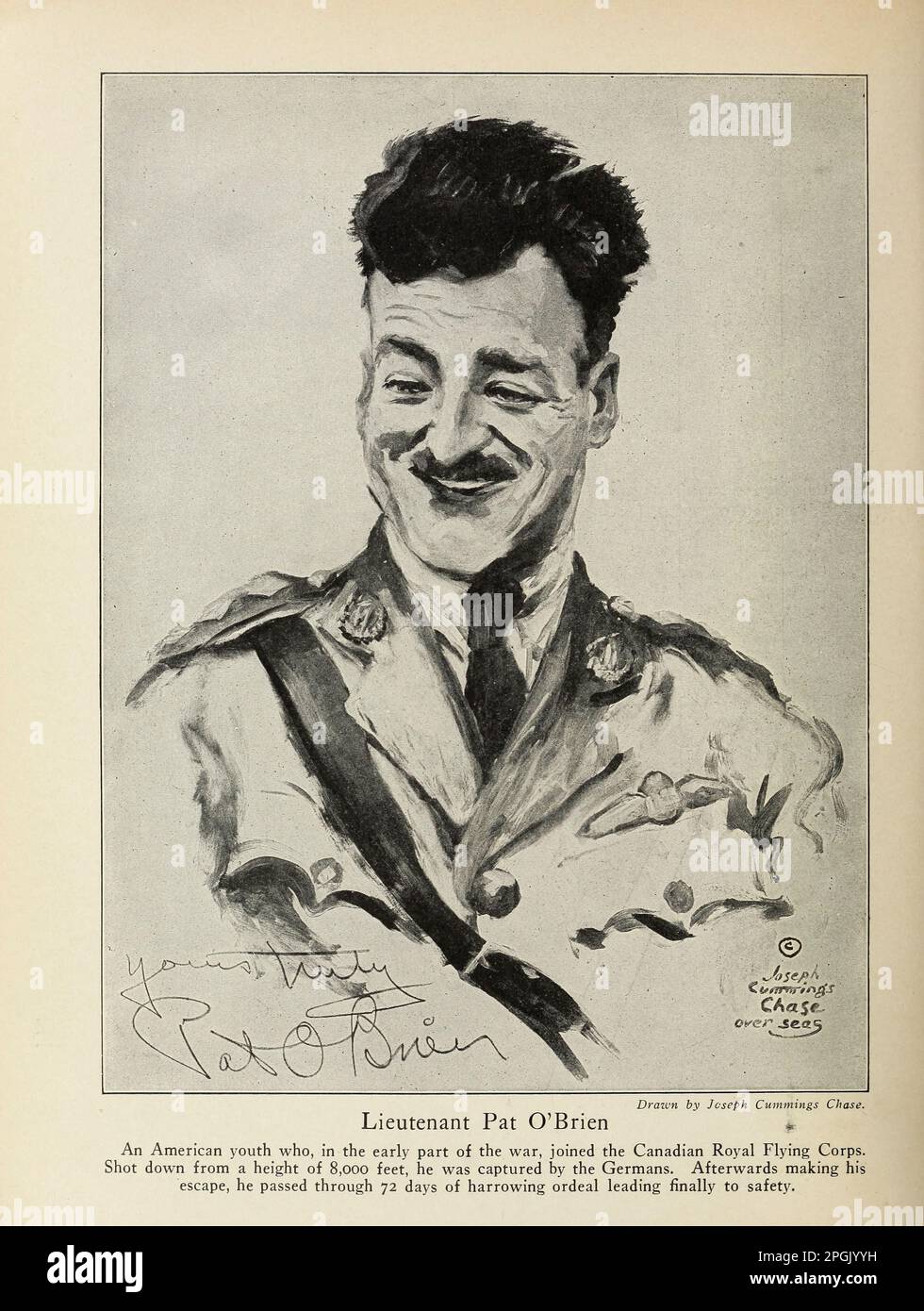 Le lieutenant Pat O'Brien un jeune américain qui, au début de la guerre ...