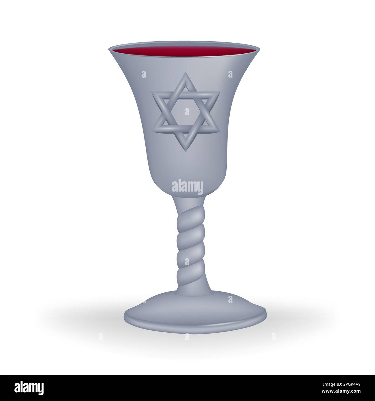 Tasse à vin d'argent, connue sous le nom de coupe Kiddush, qui est utilisée pendant la Pâque Seder. La coupe Kiddush est utilisée pour la bénédiction du vin, un des m Illustration de Vecteur