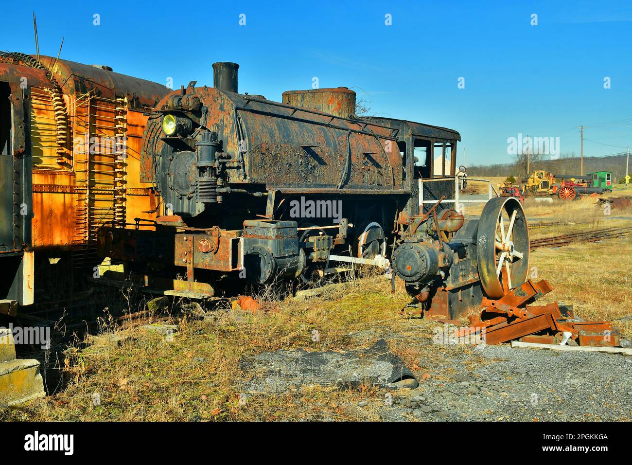Collection de matériel roulant de chemin de fer abandonné Banque D'Images
