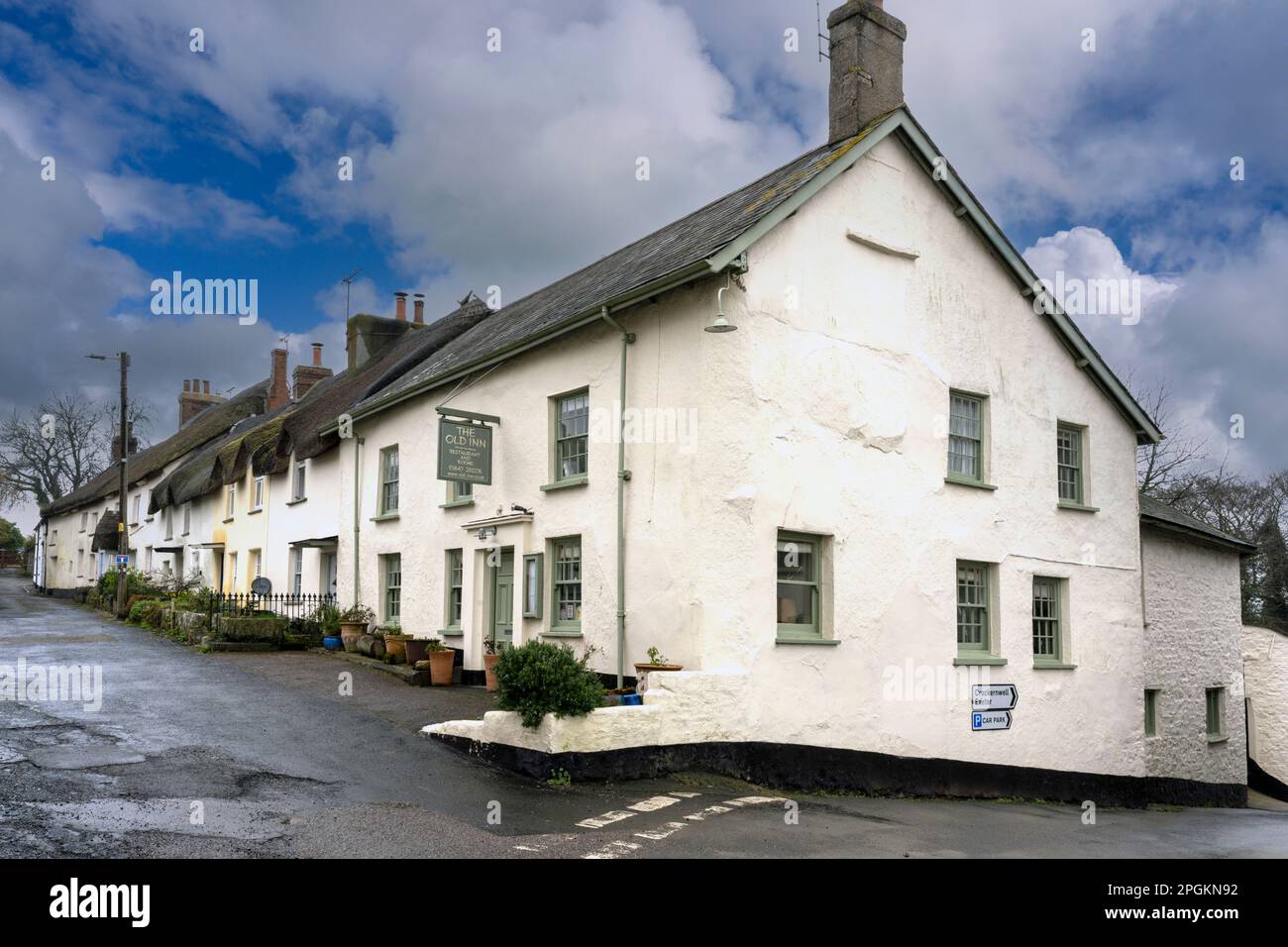 Le restaurant Old Inn, Hillmorhayes, Drewsteignton, Exeter, devon, Angleterre, Royaume-Uni. Banque D'Images