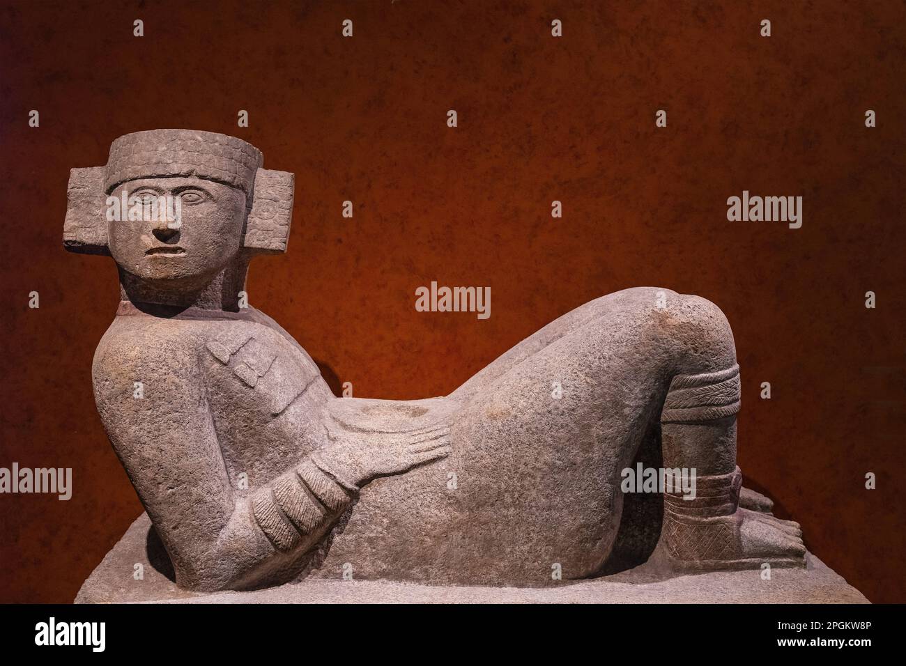 Sculpture de Chac Mool de la civilisation maya, Mexico, Mexique. Banque D'Images