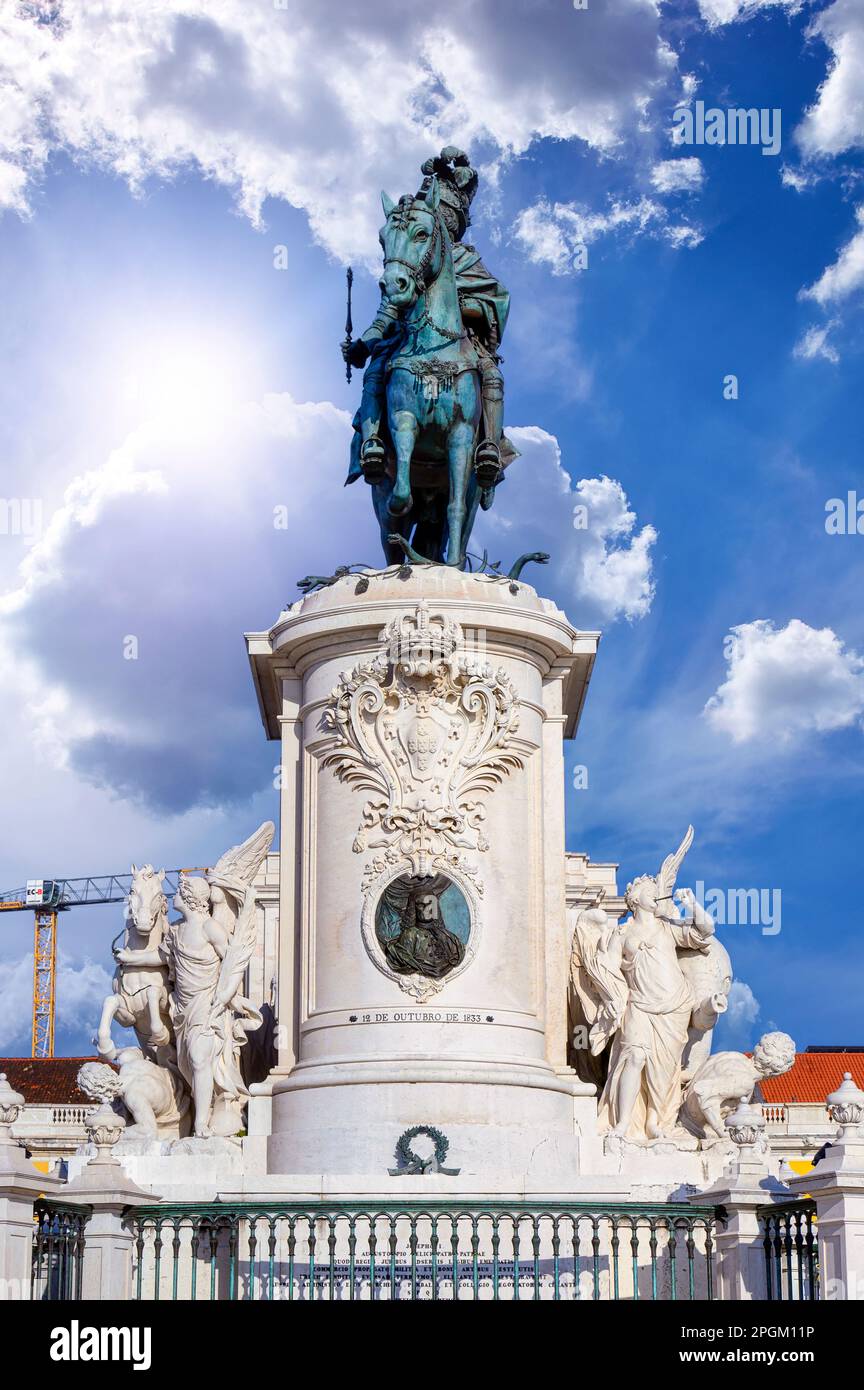 Sculpture du roi José I à Lisbonne, Portugal Banque D'Images