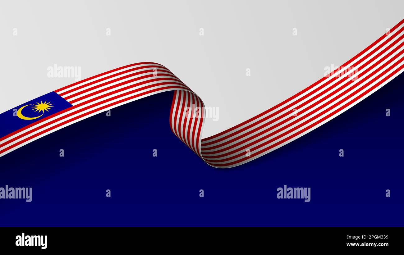 Arrière-plan du drapeau de ruban de Malaisie. Élément d'impact pour l'utilisation que vous voulez en faire. Illustration de Vecteur