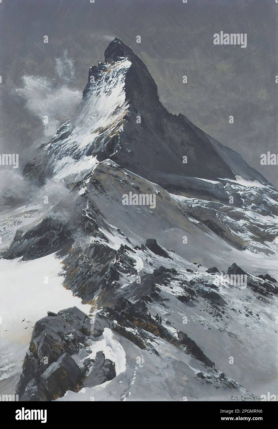 Compton Edward Theodore - le Matterhorn 1 - École allemande - 19th siècle - Compton Edward Theodore - le Matterhorn 1 - École allemande - 19th siècle Banque D'Images