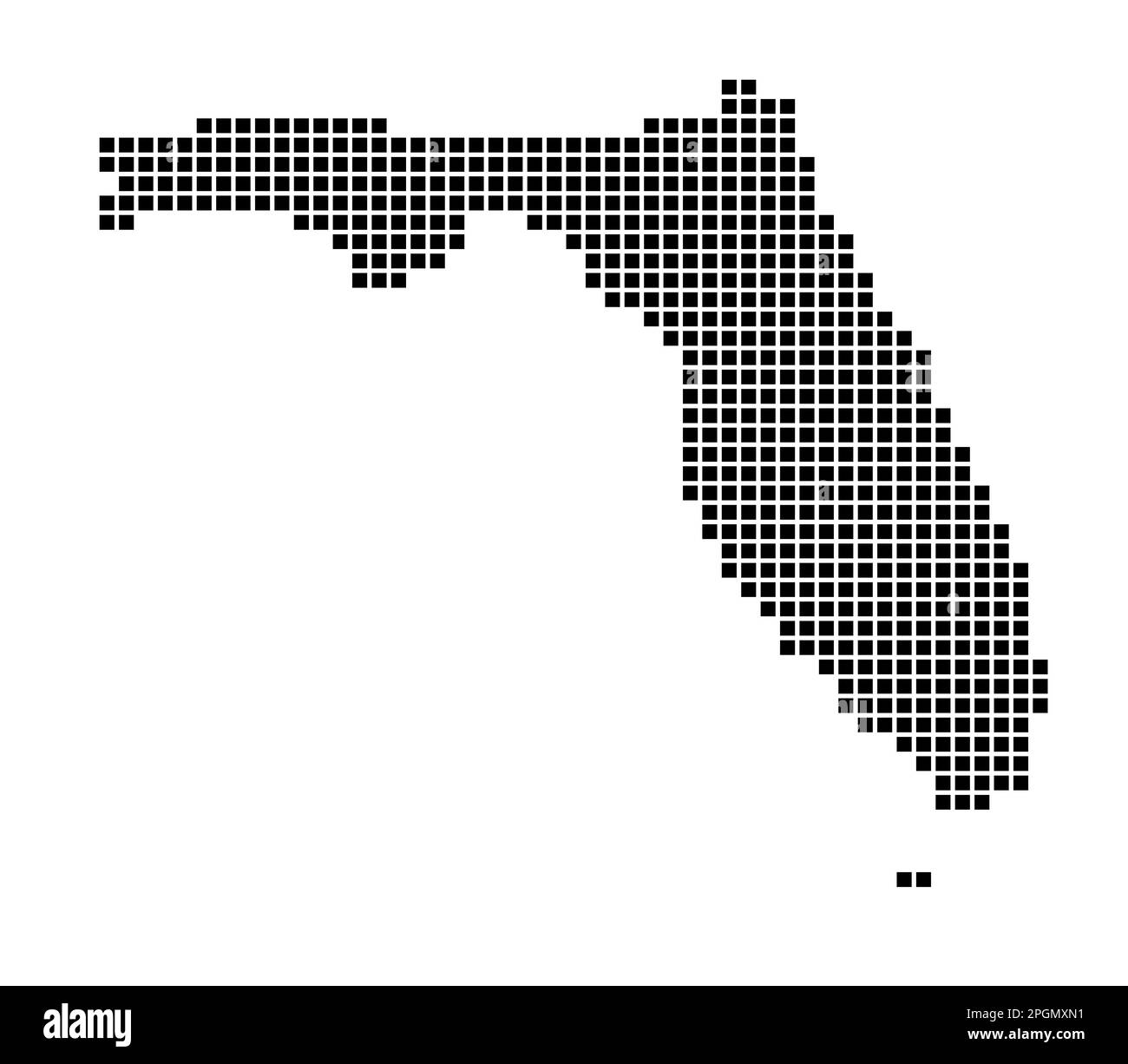 Carte de Floride. Carte de Floride en style pointillé. Frontières de l'état américain remplies de rectangles pour votre conception. Illustration vectorielle. Illustration de Vecteur