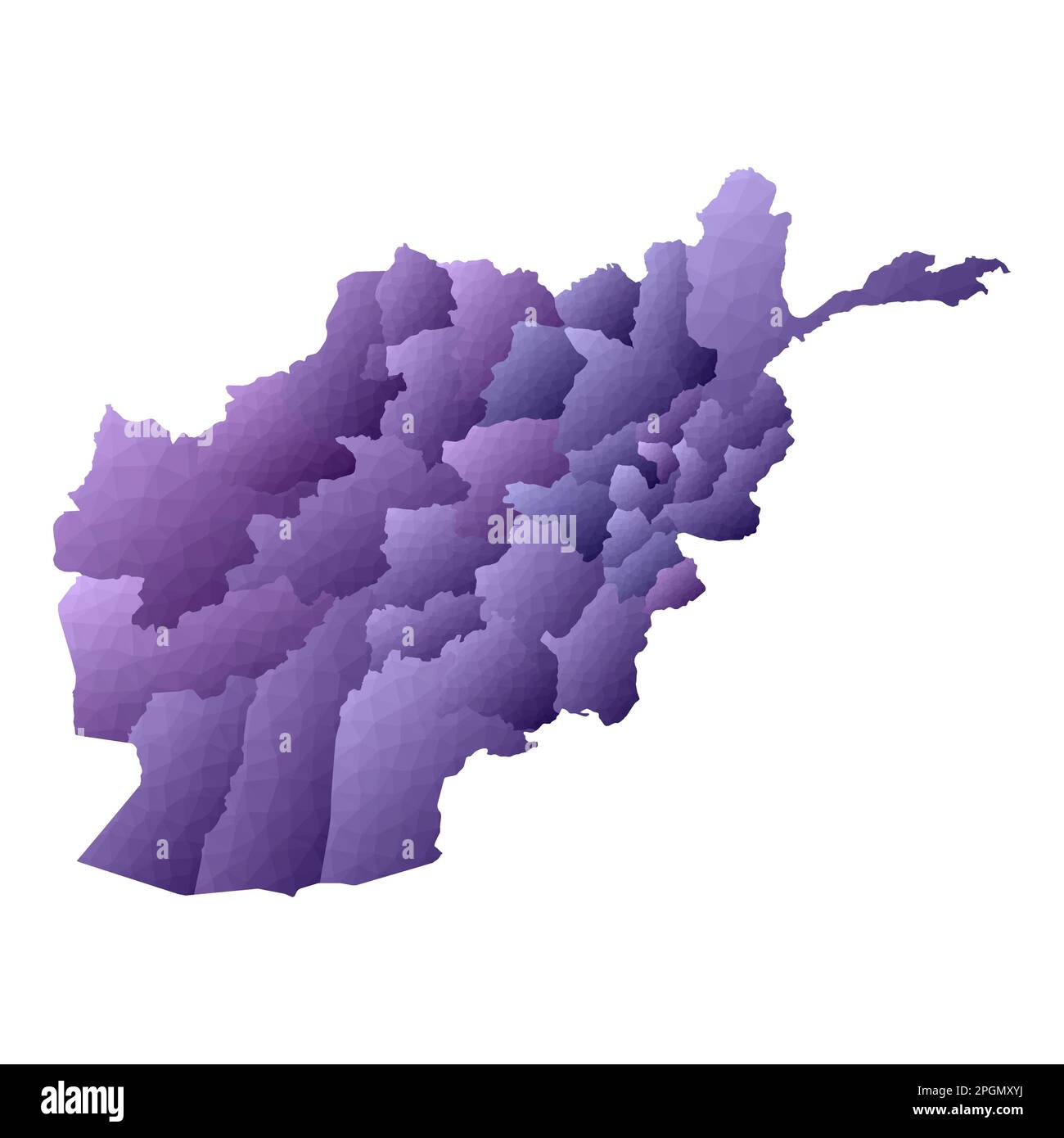 Carte de l'Afghanistan. Contour de pays de style géométrique. Illustration vectorielle violette admirable. Illustration de Vecteur