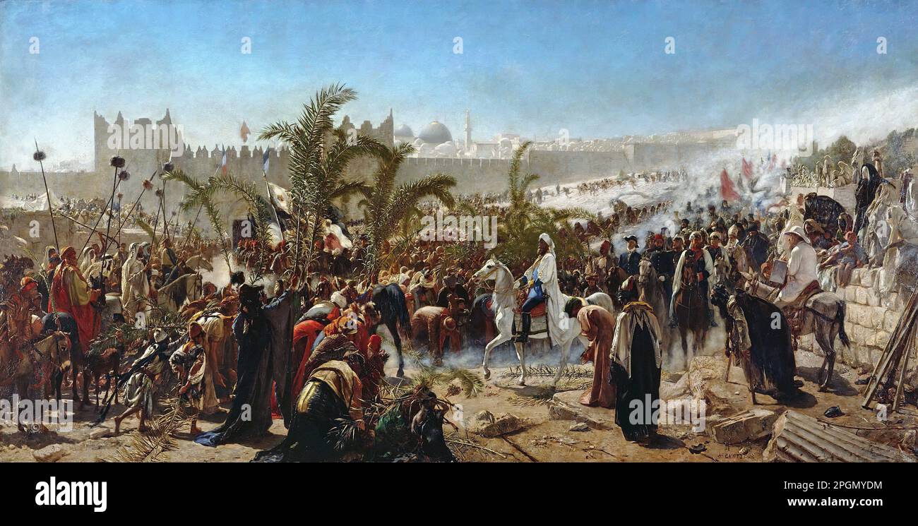 Gentz Karl Wilhelm - arrivée du prince héritier Friedrich Wilhelm de Prusse à Jérusalem en 1869 1 - Allemand École - 19th et début du 20th siècle - Gentz Karl Wilhelm - Einzug des Kronprinzen Friedrich Wilhelm Von Preussen in Jérusalem en 1869 1 - École allemande - 19th et début du 20th siècle Banque D'Images