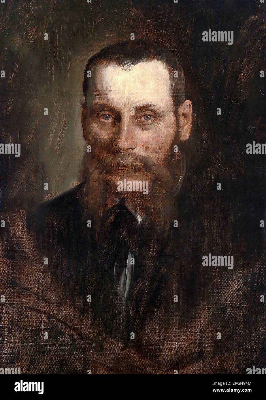 Lenbach Franz Von - Portrait du vendeur d'art viennois Georg Plach - Ecole allemande - 19th Century - Lenbach Franz Von - Portrait des Wiener Kunsthà¤ndlers Georg Plach - Ecole allemande - 19th Century Banque D'Images