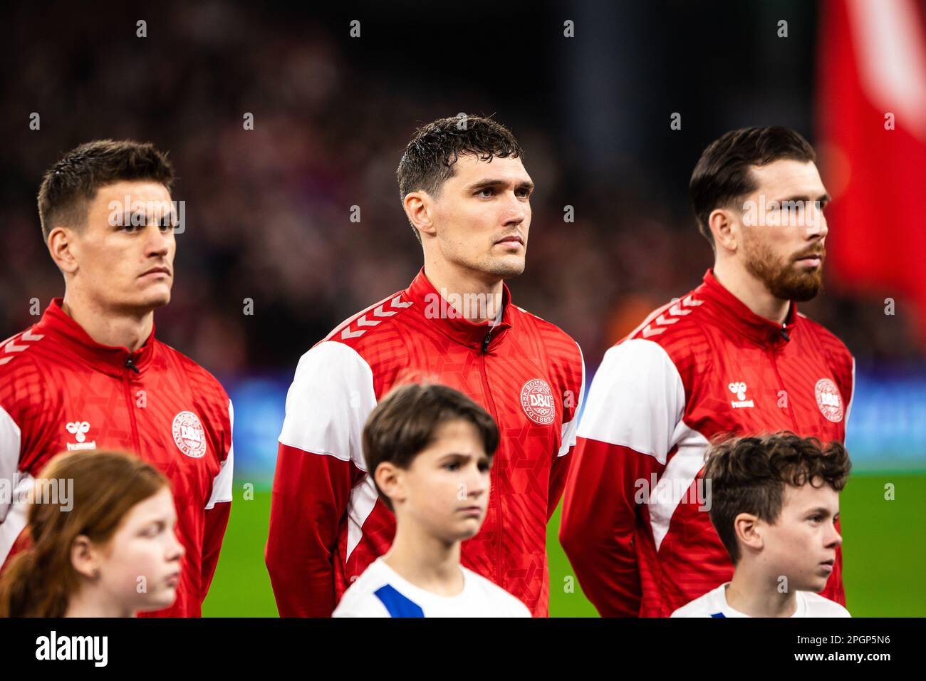 Copenhague, Danemark. 23rd mars 2023. Andreas Christensen, du Danemark, vu lors du match de qualification de l'UEFA Euro 2024 entre le Danemark et la Finlande à Parken à Copenhague. (Crédit photo : Gonzales photo/Alamy Live News Banque D'Images