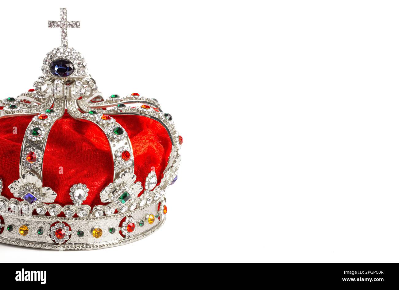 La couronne de couronnement royal isolée sur un fond blanc Banque D'Images