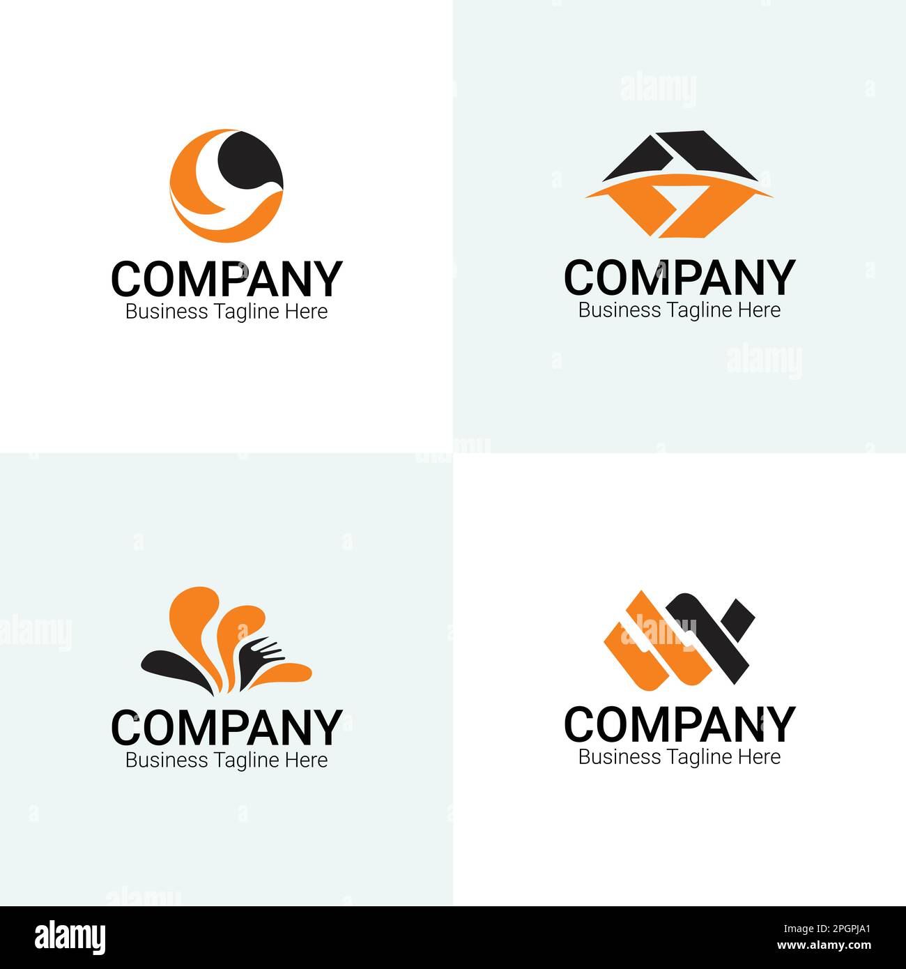 Ensemble de logos, concept de logo d'entreprise, ensemble de 4 logos Illustration de Vecteur