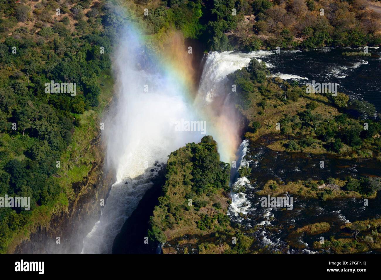 Devils Cataract, Zambèze River, Victoria Falls, Zambie et Zimbabwe Banque D'Images