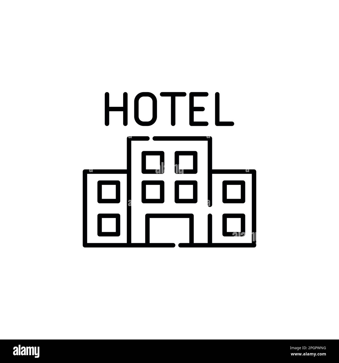 Icône hôtel. Pixel parfait, contour modifiable Illustration de Vecteur