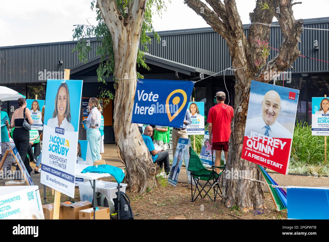 2023 Nouvelle-Galles du Sud élection d'État, bureau de vote à Mona Vale pour les électeurs qui ont voté au siège de Pittwater, tenu par le Parti libéral de Sydney. Banque D'Images