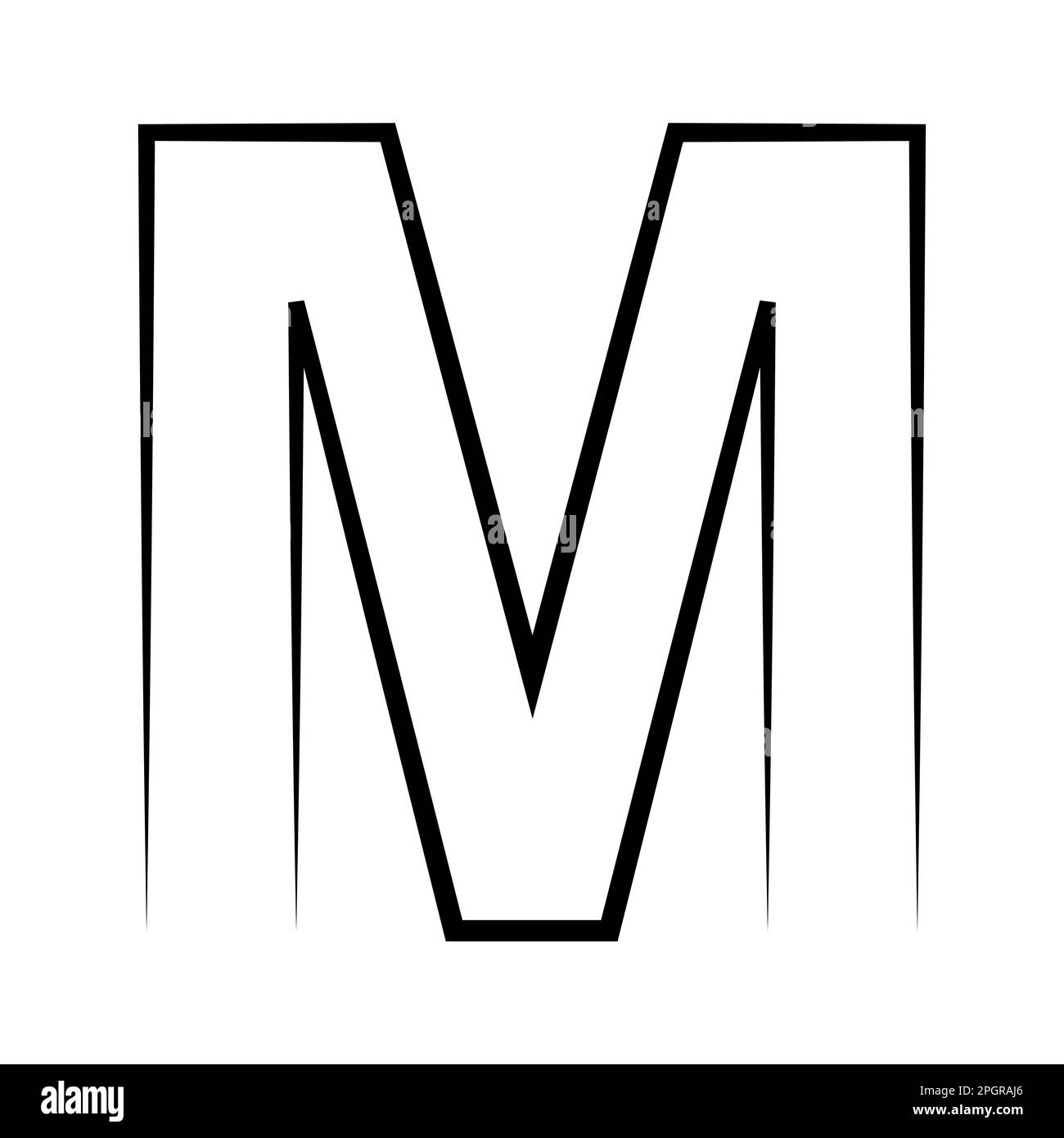 Logo lettre m icône axe alphabet logotype m emblème Illustration de Vecteur