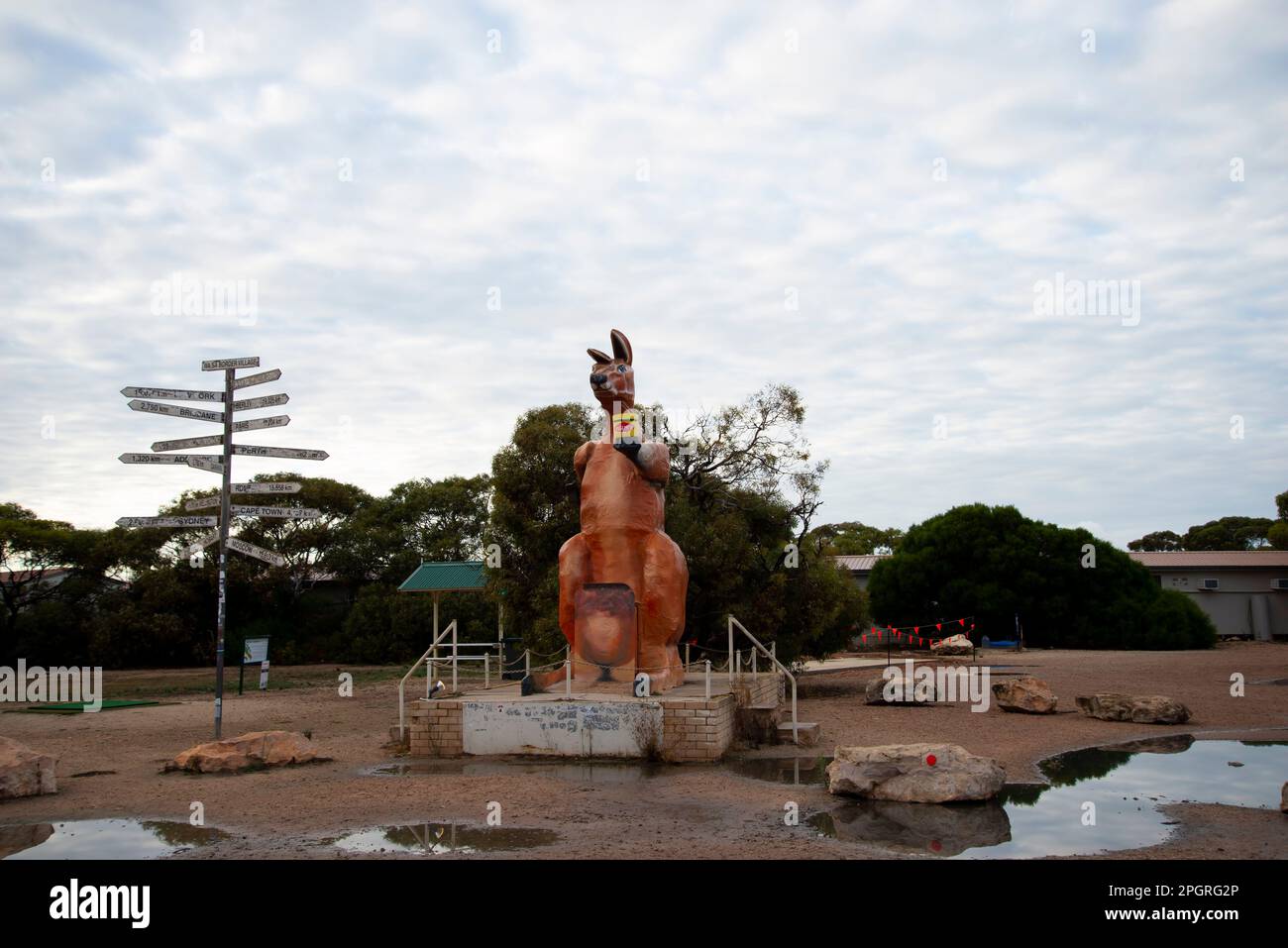 Eucla, Australie - 22 avril 2022 : point de contrôle de quarantaine frontalier de l'Australie méridionale et de l'Australie occidentale Banque D'Images