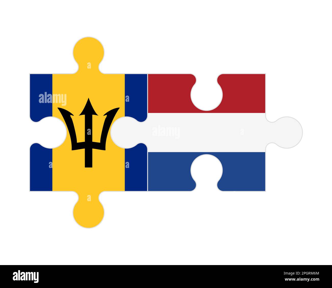 Puzzle connecté des drapeaux de la Barbade et des pays-Bas, vecteur Illustration de Vecteur