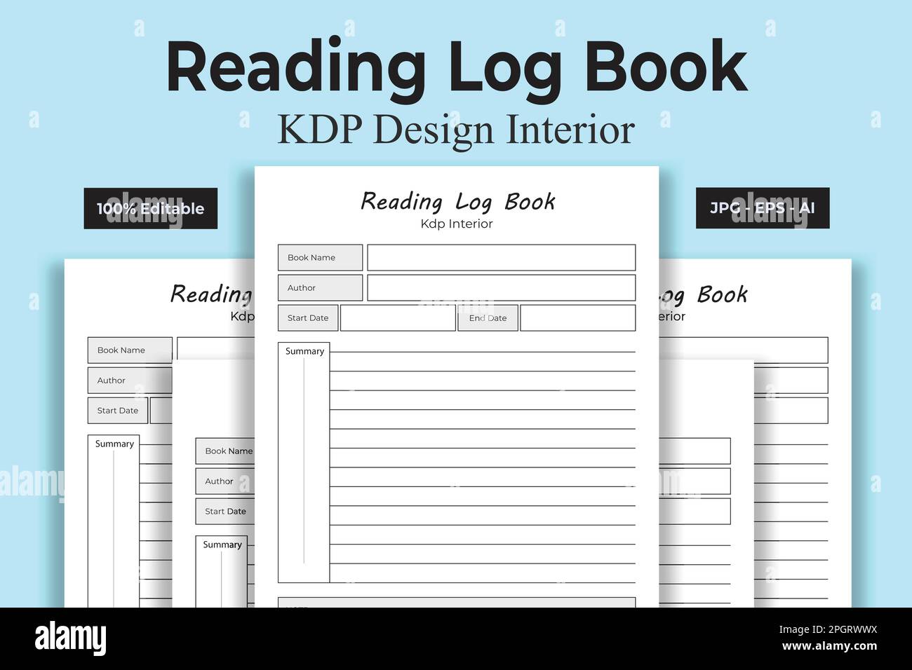 Lecture du journal KDP intérieur bas et aucun livre de contenu Illustration de Vecteur