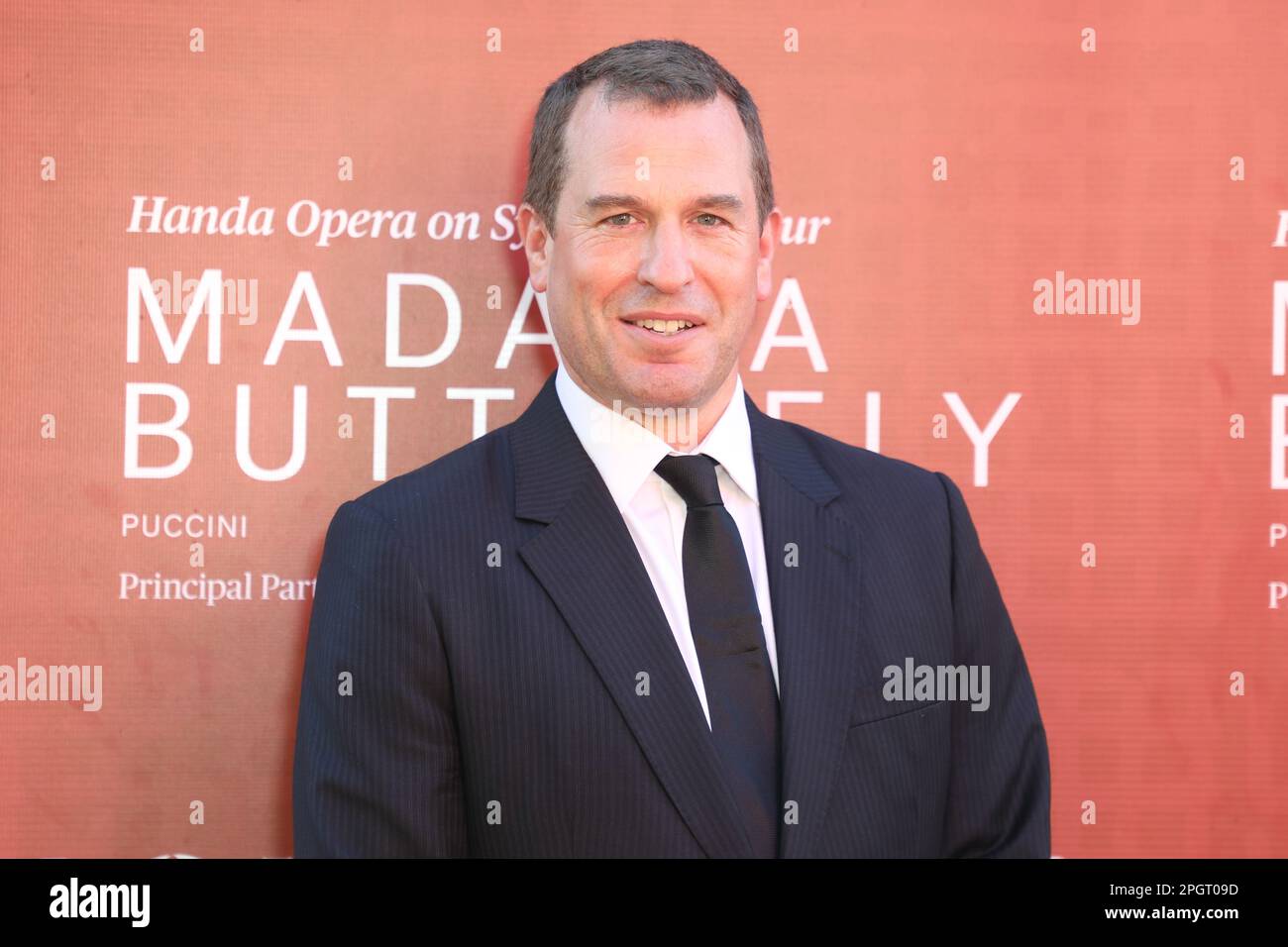 Sydney, Australie. 24th mars 2023. Le fils de la princesse Anne, Peter Phillips, arrive sur le tapis rouge lors de la soirée d'ouverture de l'opéra Madama Butterfly Handa dans le port de Sydney, à Fleet Steps, Mme Macquaries point. Credit: Richard Milnes/Alamy Live News Banque D'Images