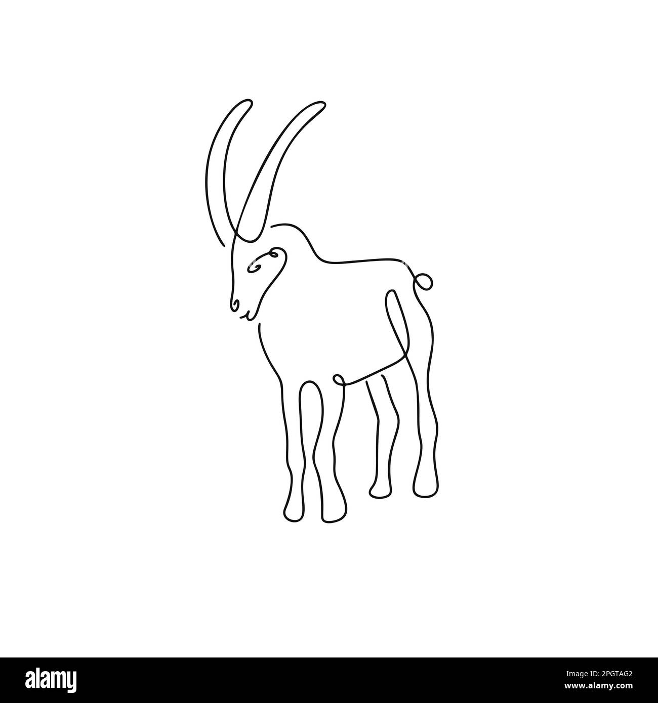 Illustration de chèvre en style art de ligne isolée sur blanc Illustration de Vecteur